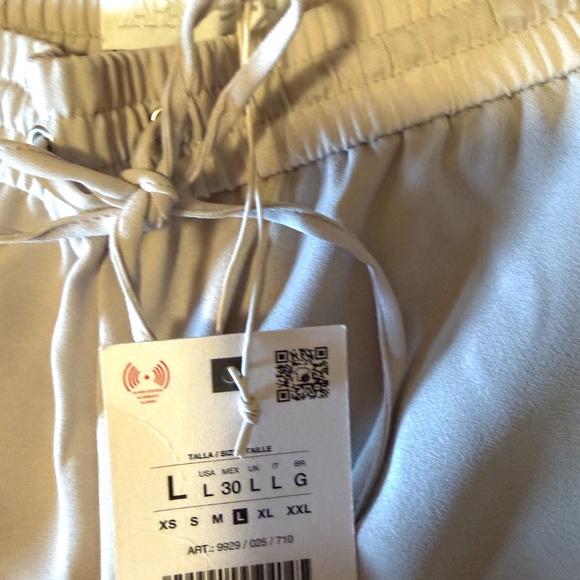 Zara cream fluid pajama like wide leg pants NWT - Picture 7 of 13